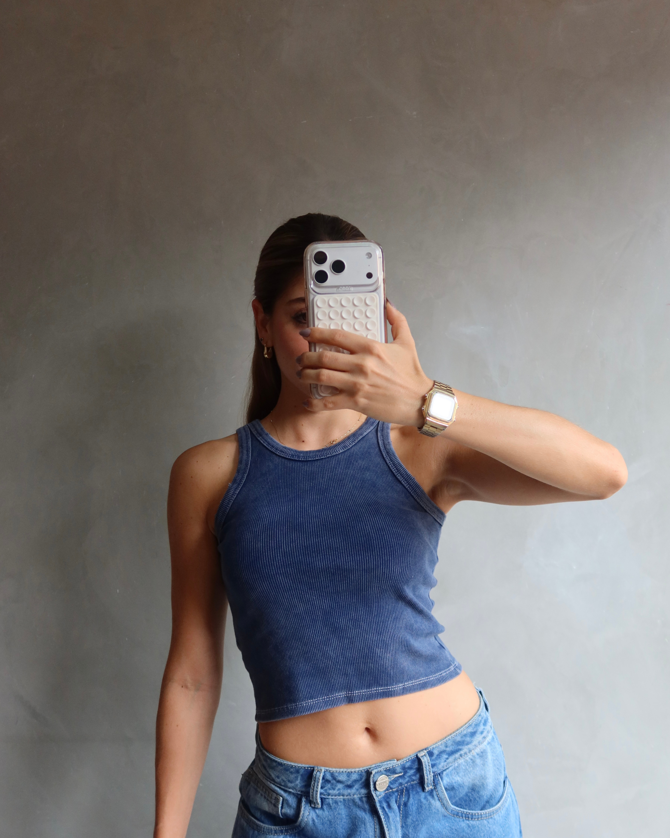 TANK TOP WASHED AZUL