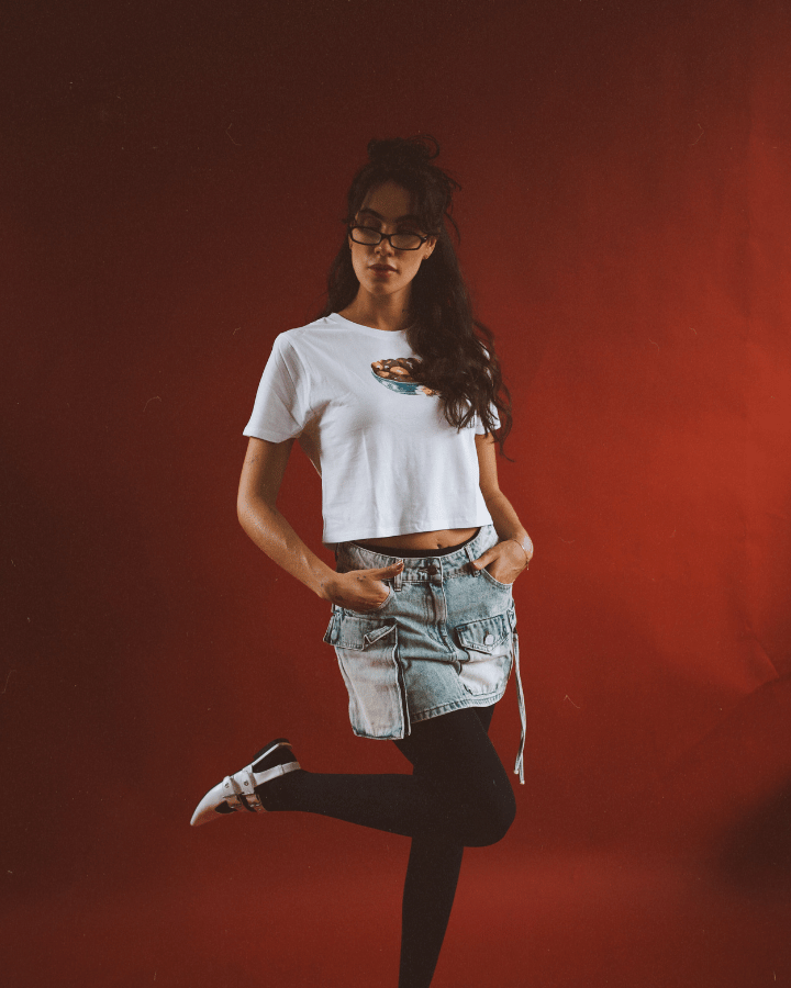 OLIVE CAMISETA MINI BLANCA