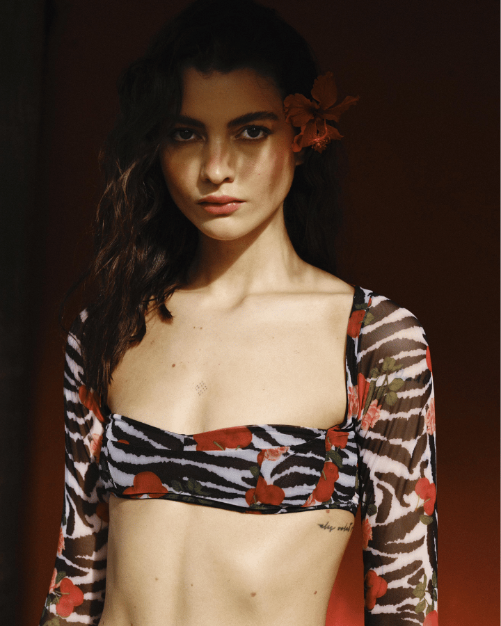 MAI PETIT BUNNY HOLIDAY TOP ZEBRA