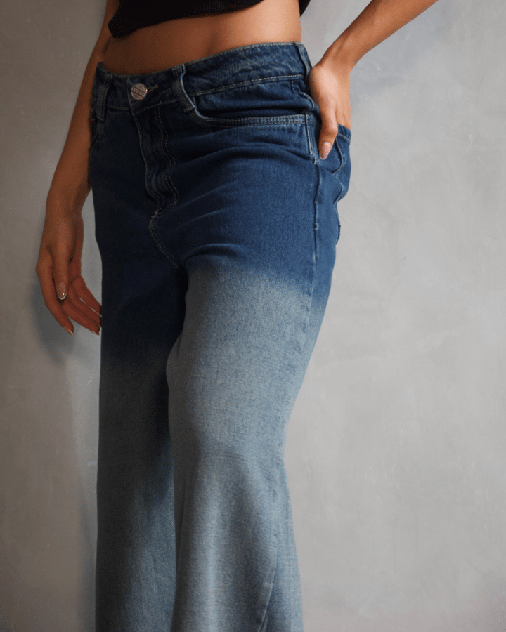 JEAN ANCHO WIDE LEG DEGRADADO AZUL