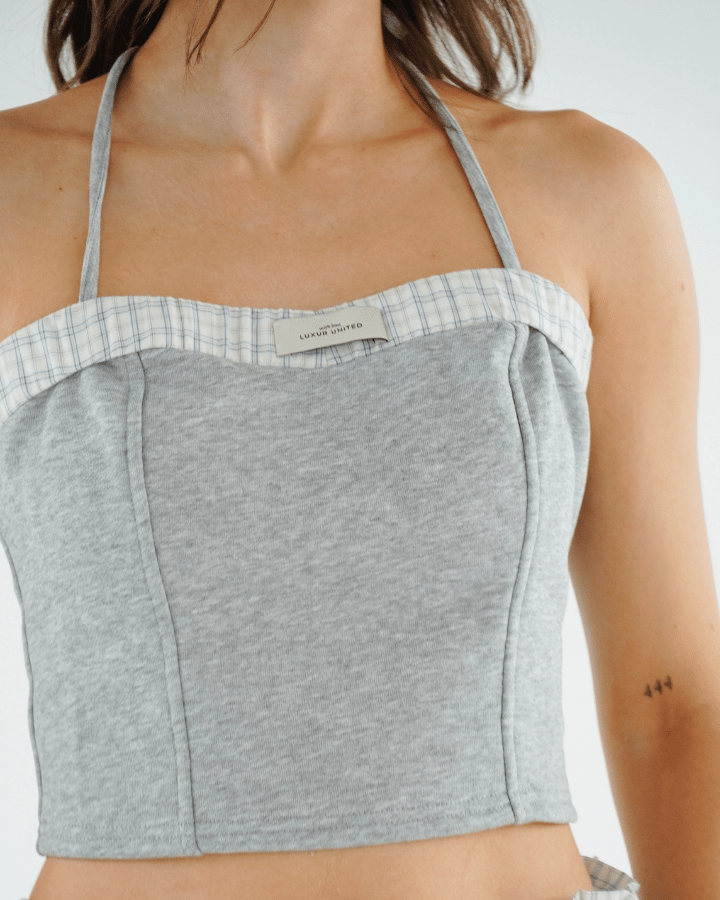 TOP BONHEUR CON ESCOTE GRIS