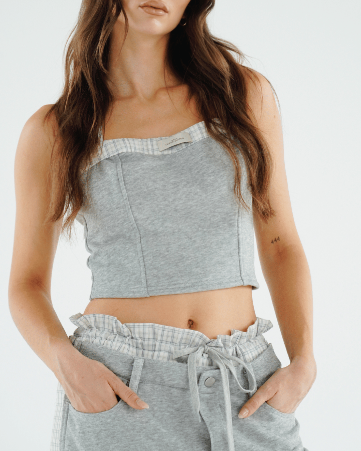 TOP BONHEUR CON ESCOTE GRIS