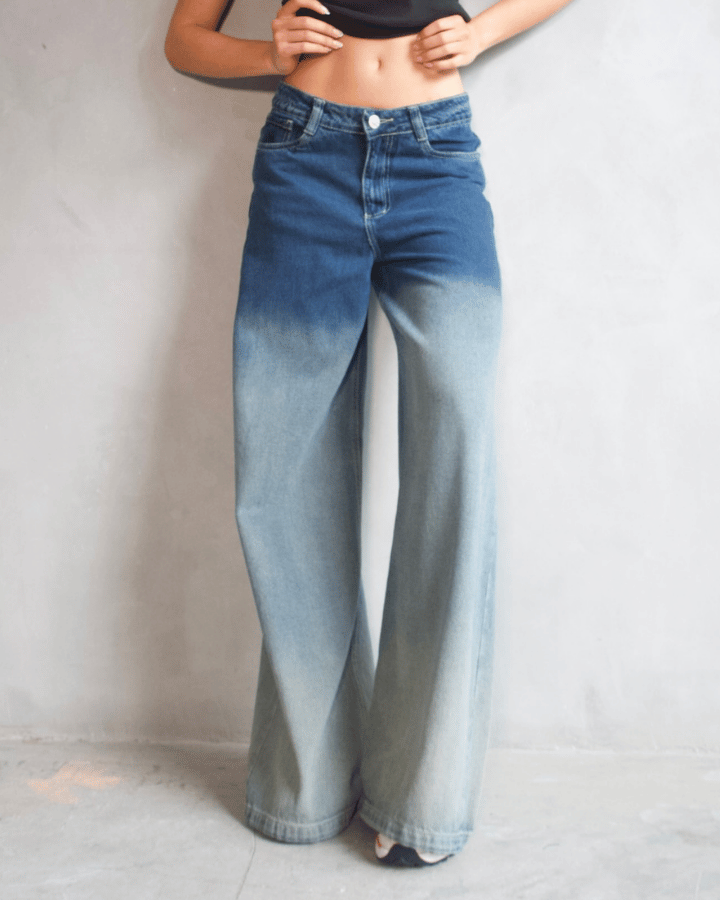 JEAN ANCHO WIDE LEG DEGRADADO AZUL