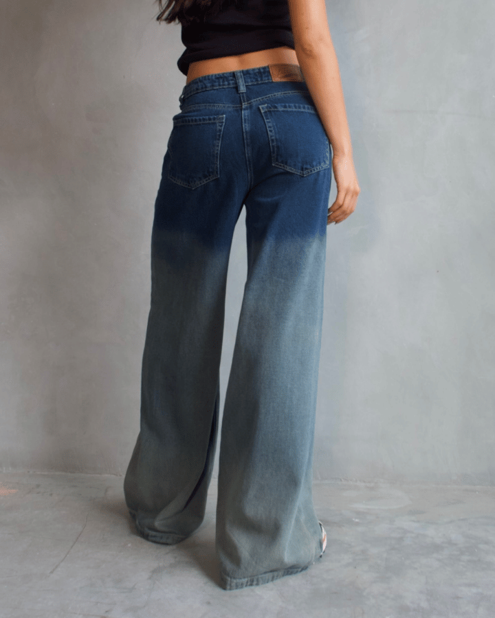 JEAN ANCHO WIDE LEG DEGRADADO AZUL