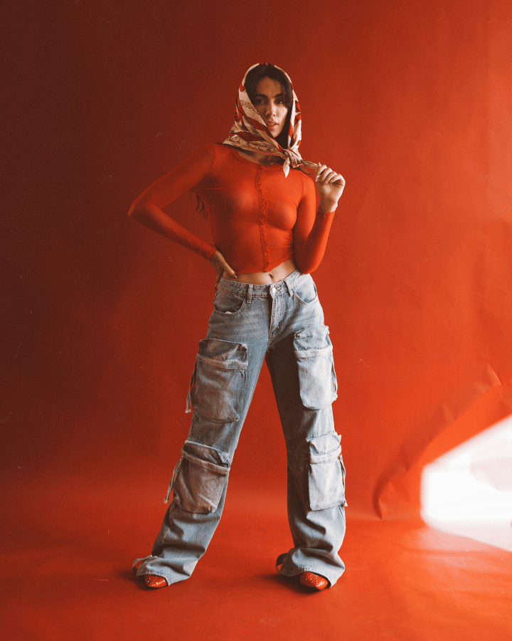 JEAN OVERSIZE CARGO JANE LAVADO AZUL