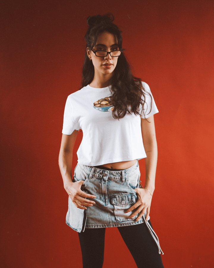 OLIVE CAMISETA MINI BLANCA