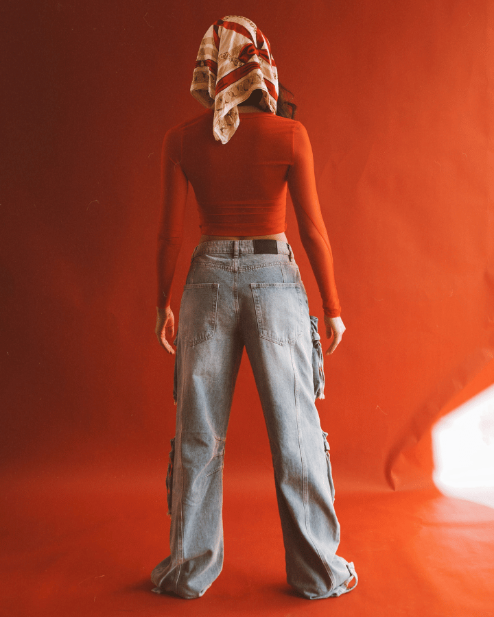 JEAN OVERSIZE CARGO JANE LAVADO AZUL
