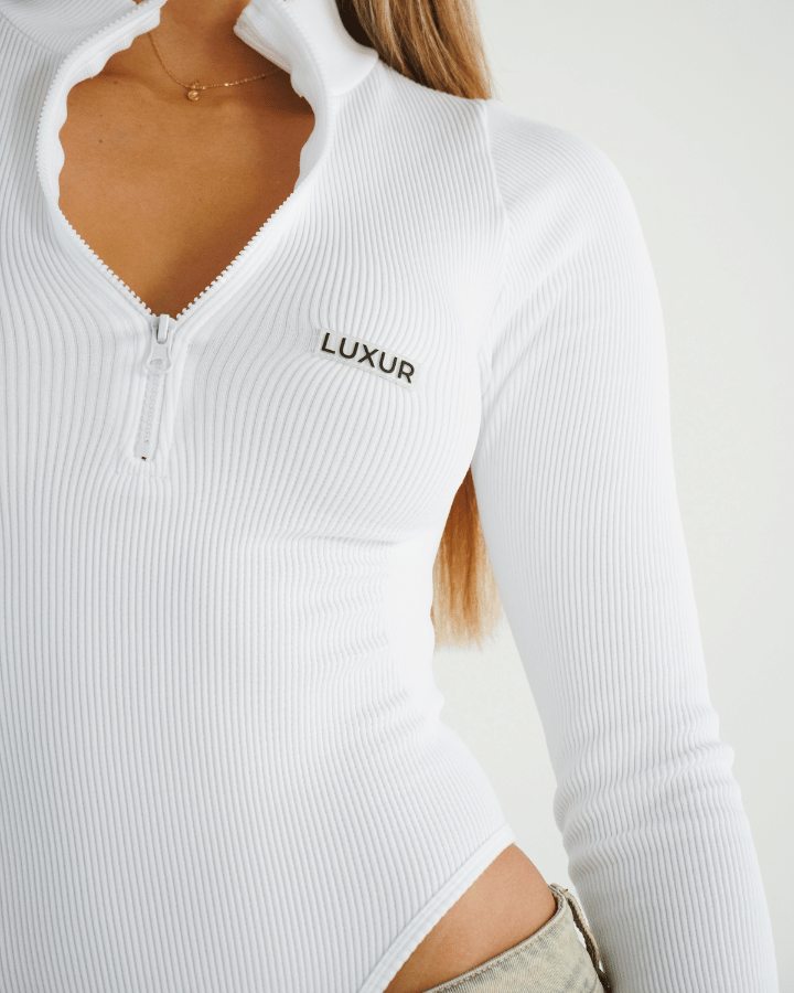 LUXUR BODY CUELLO ALTO ZIPUP BLANCO