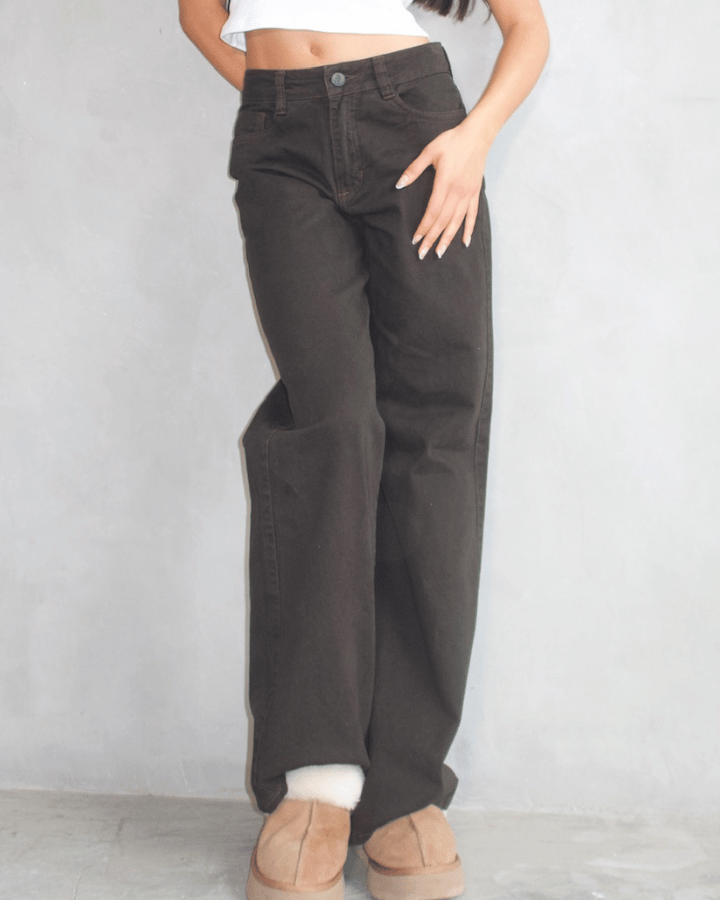 JEAN ANCHO STRAIGHT CAFÉ