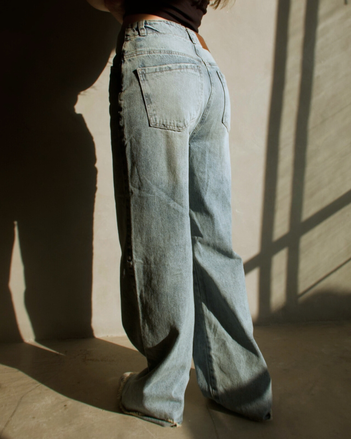 JEAN LINE STRAIGHT WIDE AZUL WASHED