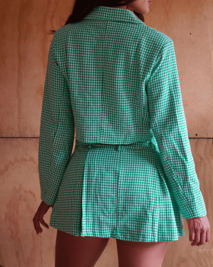 FALDA COOPER HOUNSTOOTH VERDE