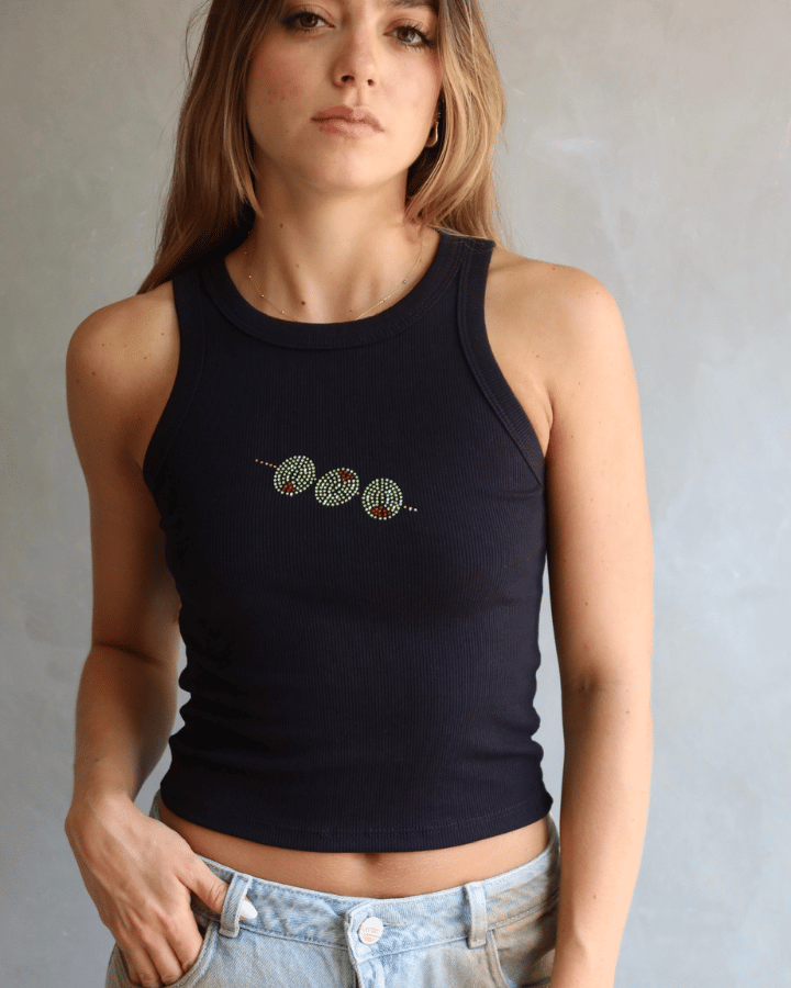 TANK TOP OLIVES NEGRO