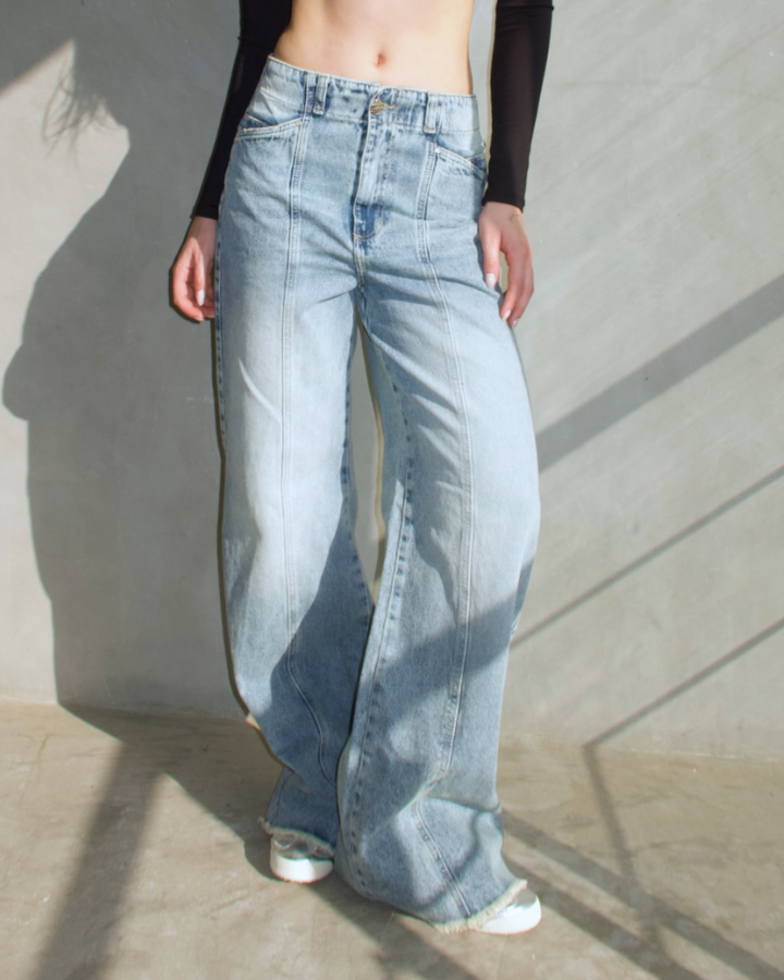 JEAN LINE STRAIGHT WIDE AZUL WASHED