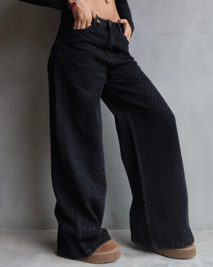 Comprar jeans mujer en Pereira negro wide leg LUXUR Jeans