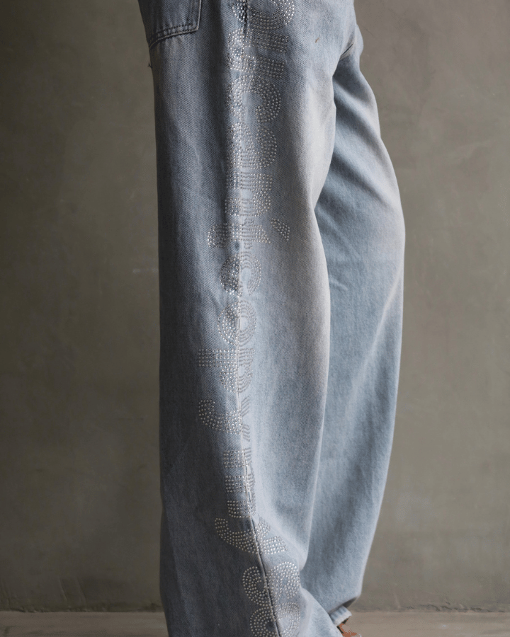 JEAN RELAXED FIT BRILLOS SWAG NOT SOUL AZUL CLARO