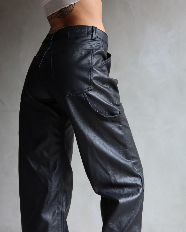 PANTALÓN DE CUERINA NEGRO MIAMI VICE