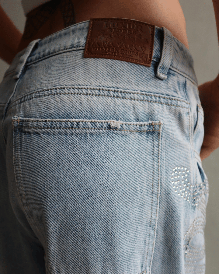 JEAN RELAXED FIT BRILLOS SWAG NOT SOUL AZUL CLARO