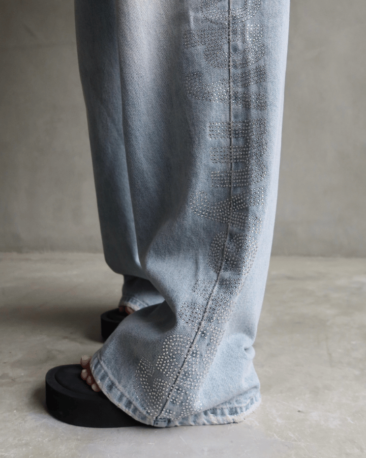 JEAN RELAXED FIT BRILLOS SWAG NOT SOUL AZUL CLARO