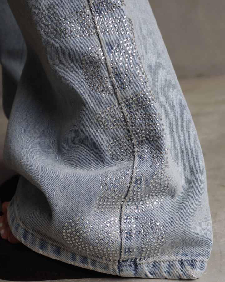 JEAN RELAXED FIT BRILLOS SWAG NOT SOUL AZUL CLARO