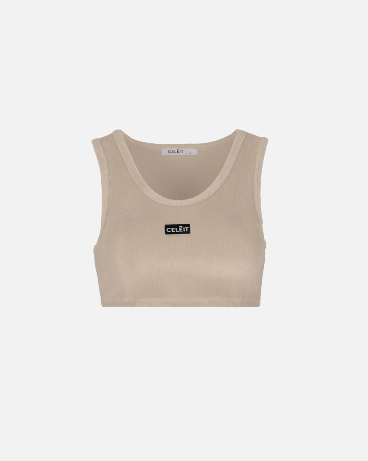 CELEIT CROP TOP LABEL CAFÉ