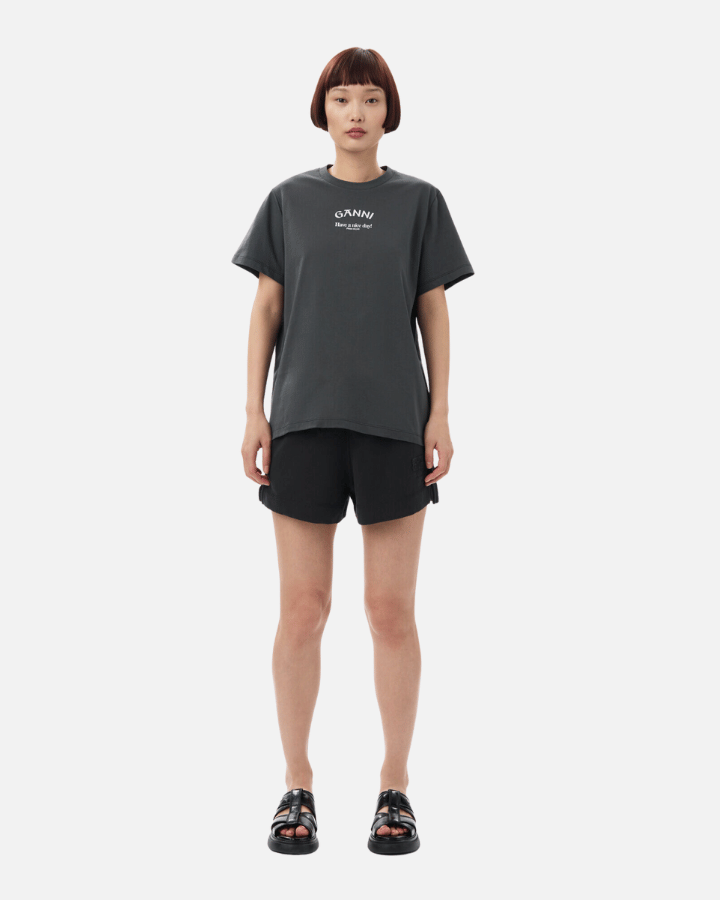 GANNI CAMISETA BÁSICA GRIS