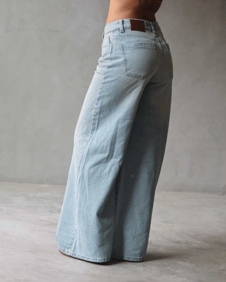 Jeans mujer brillos azul estilo FELLA JEANS LUXUR Jeans Colombia