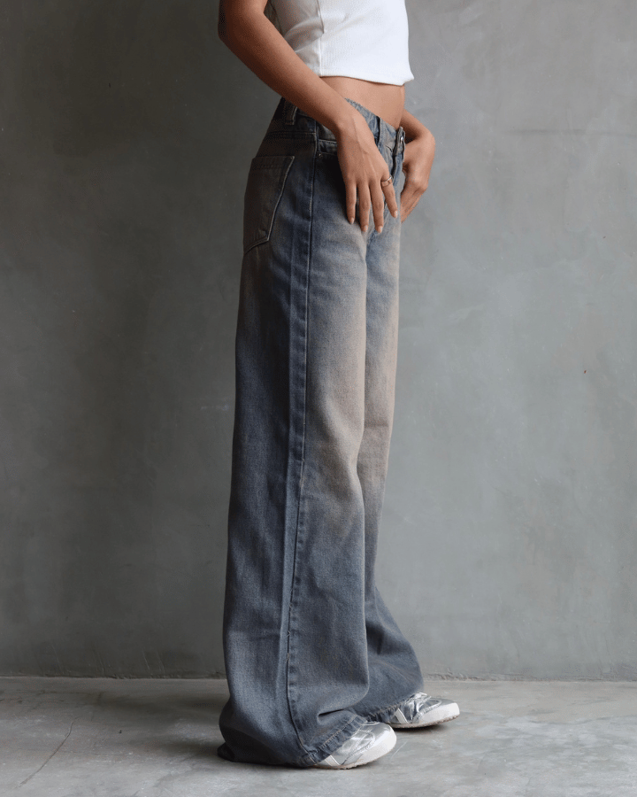 JEAN WIDE LEG FIT DIRTY BLUSH AZUL