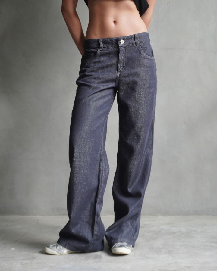 JEAN RECTO LIVIANO STELLAR LUREX BRILLANTE GRIS