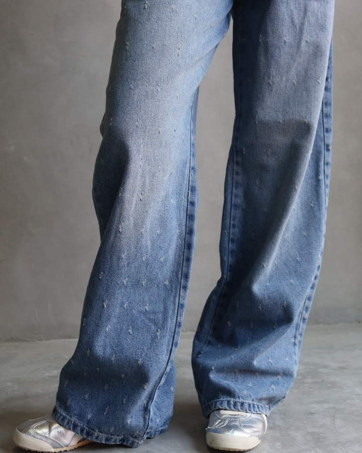 JEAN BAGGY AZUL CLARO VINTAGE STARDOT TEXTURIZADO