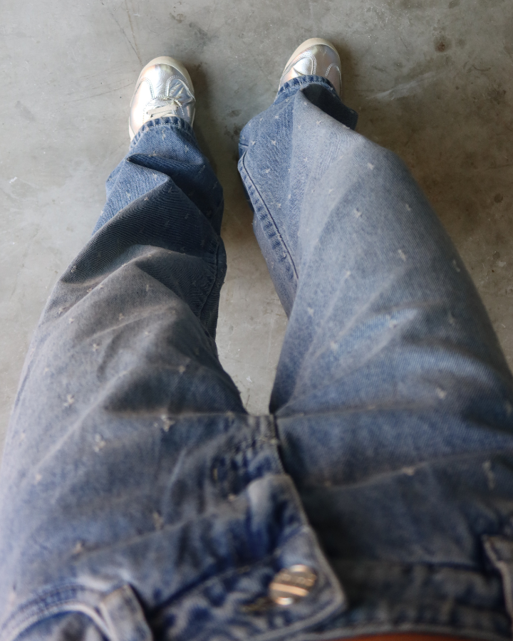 JEAN BAGGY AZUL CLARO VINTAGE STARDOT TEXTURIZADO