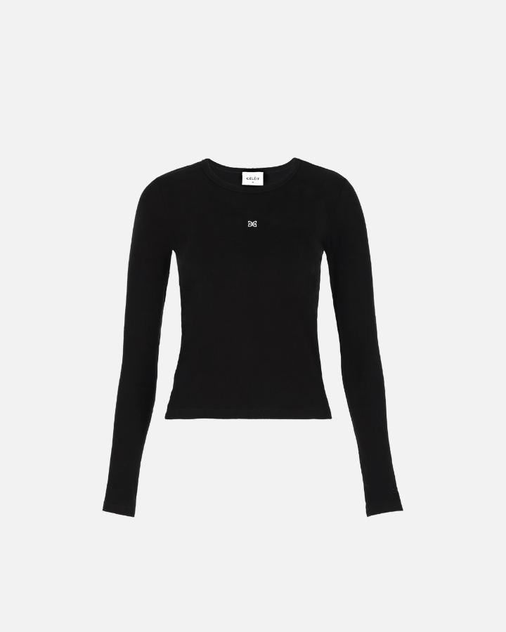 CELEIT TOP RIB DE MANGA LARGA NEGRO