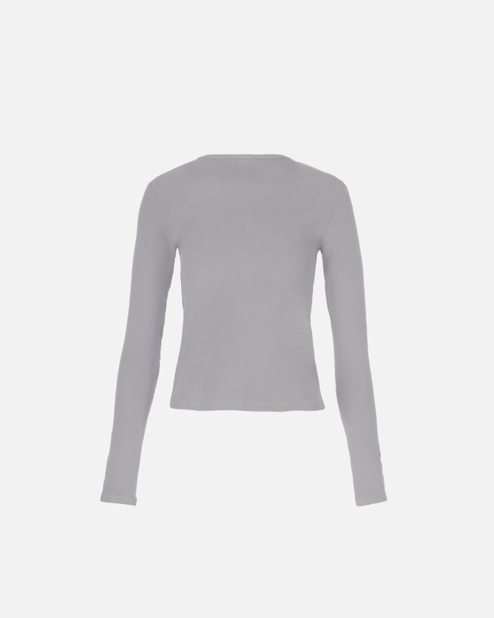 CELEIT TOP RIB DE MANGA LARGA GRIS