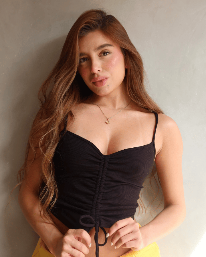 TANK TOP RUCHED NEGRO