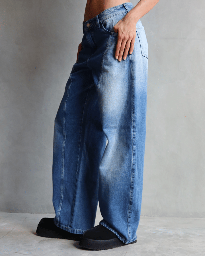JEAN BAGGY FIT VINTAGE WASH AZUL OSCURO