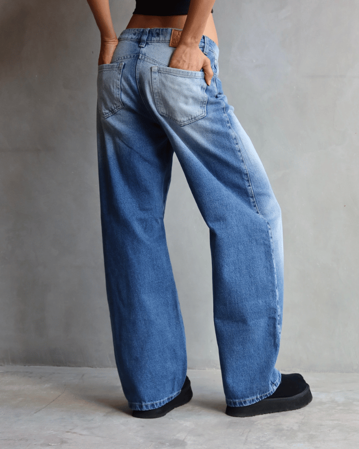 JEAN BAGGY FIT VINTAGE WASH AZUL OSCURO