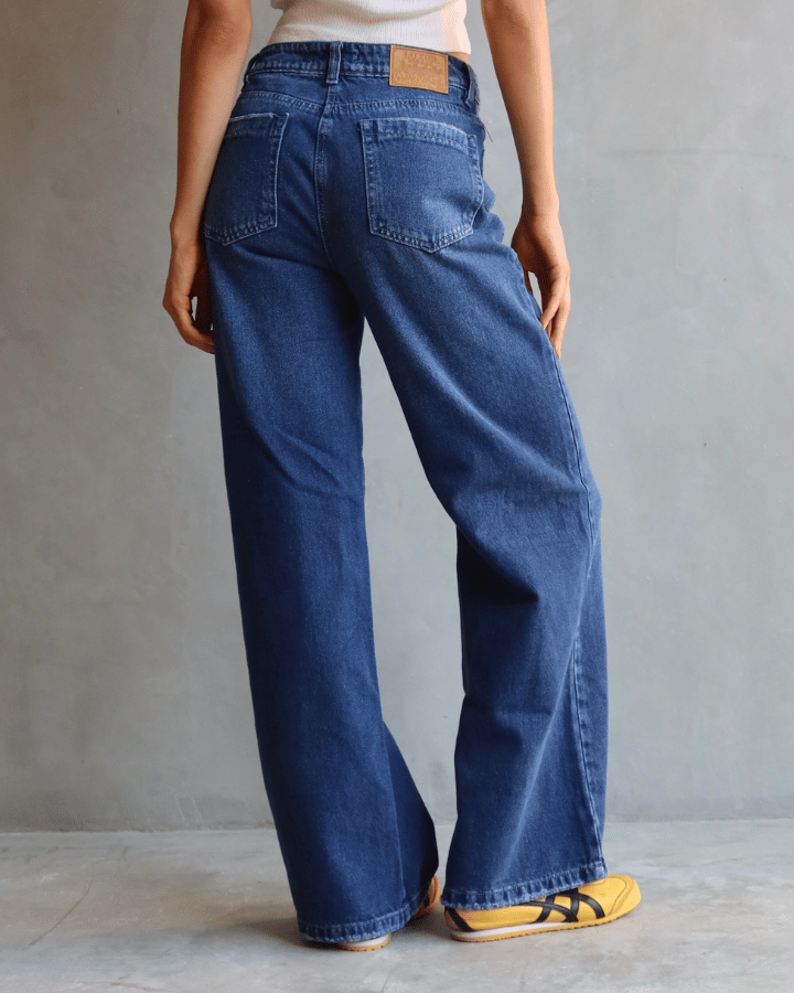JEAN WIDE LEG FIT AZUL OSCURO