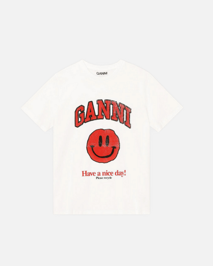 GANNI CAMISETA SMILEY ROJA