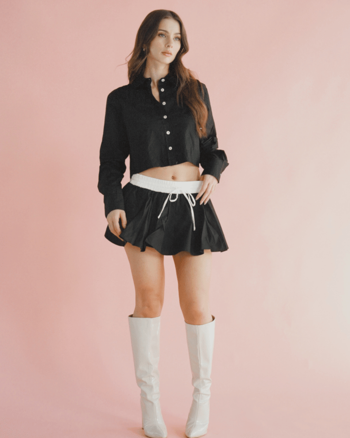 MINI FALDA ANTITHESIS CONTRASTE NEGRA