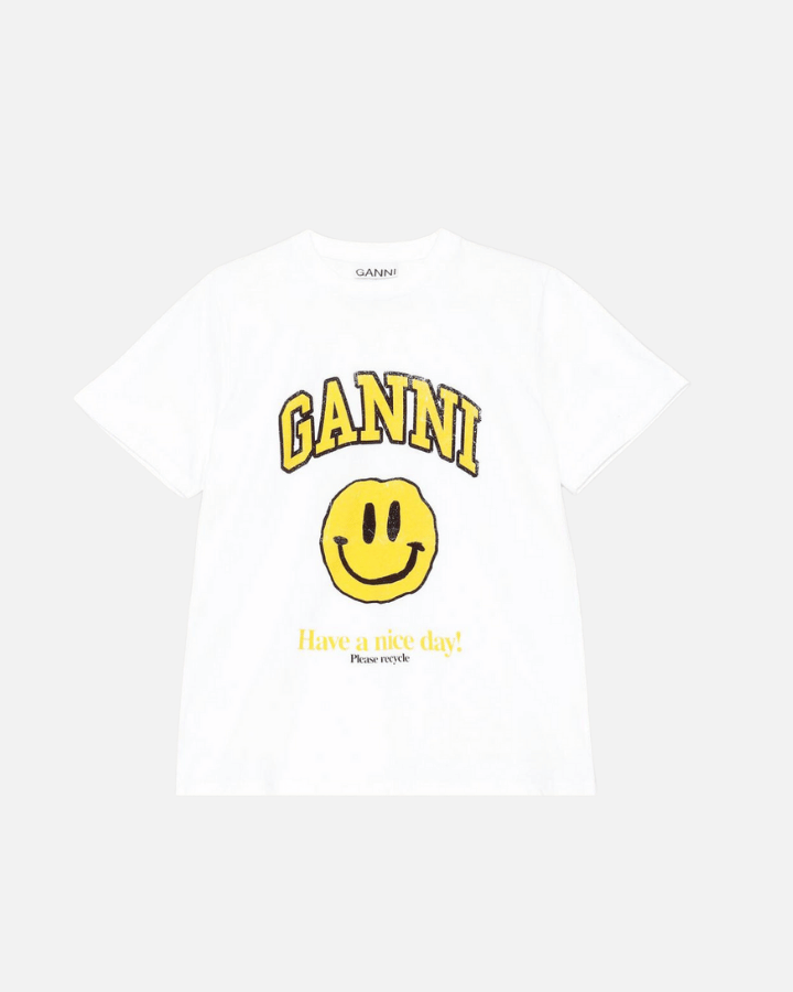 GANNI CAMISETA SMILEY AMARILLA