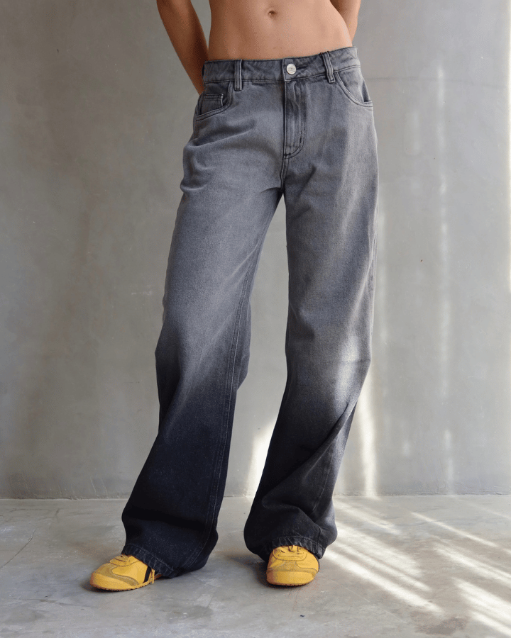JEAN RELAXED FIT DEGRADE GRIS/NEGRO