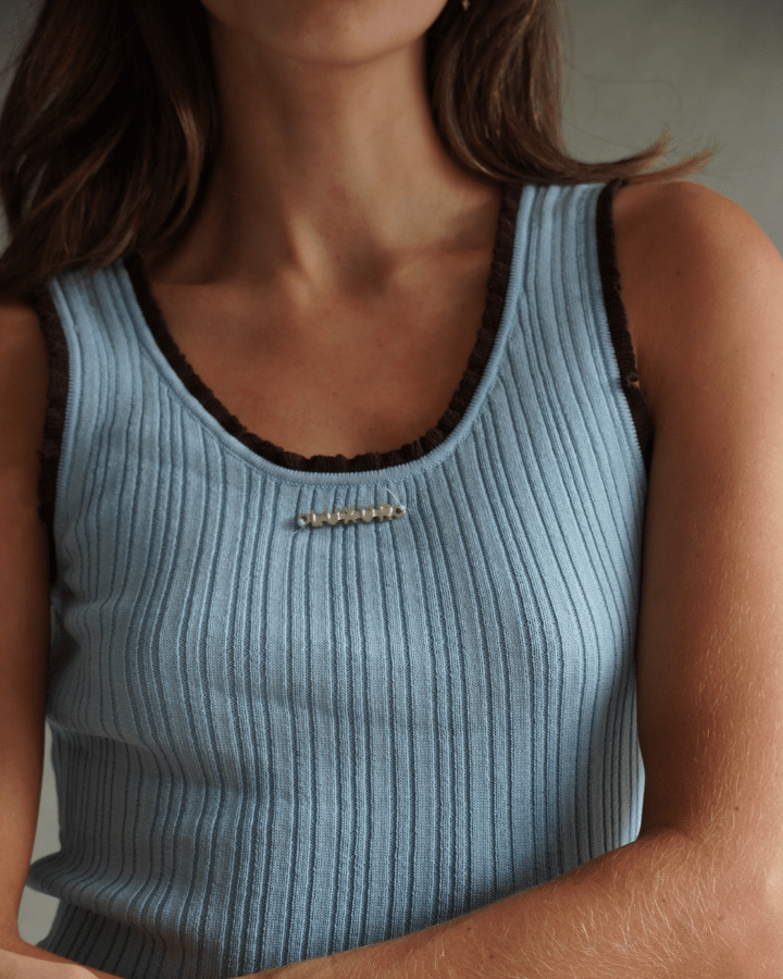 LUXUR TOP CROP RIB AZUL