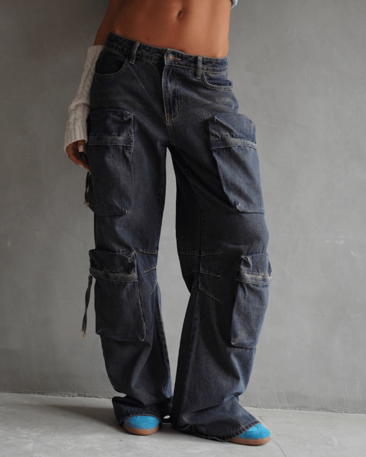 JEAN OVERSIZE CARGO JANE LAVADO GRIS VINTAGE