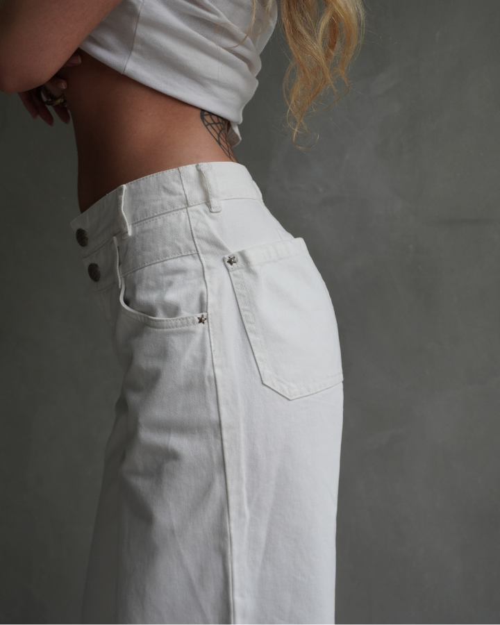 JEAN STRAIGHT DOBLE PRETINA BLANCO