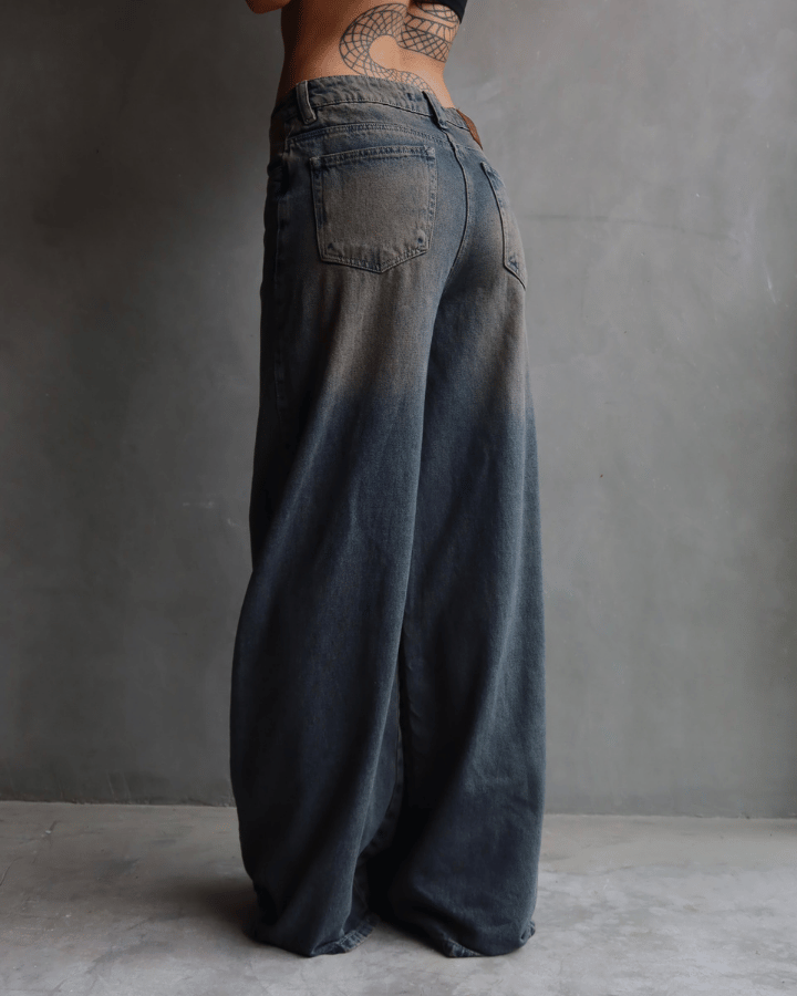 JEAN ANCHO STRAIGHT GREY VINTAGE