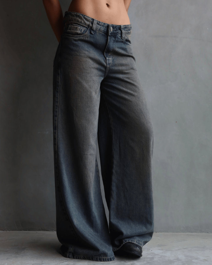 JEAN ANCHO STRAIGHT GREY VINTAGE