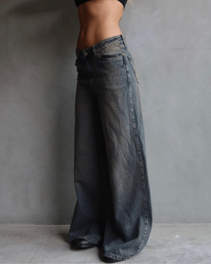 JEAN ANCHO STRAIGHT GREY VINTAGE