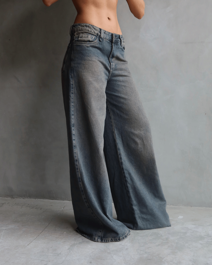 JEAN ANCHO STRAIGHT GREY VINTAGE
