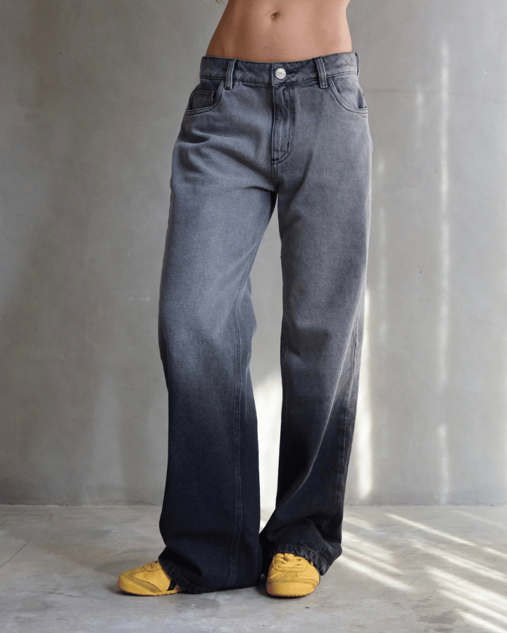 JEAN RELAXED FIT DEGRADE GRIS/NEGRO