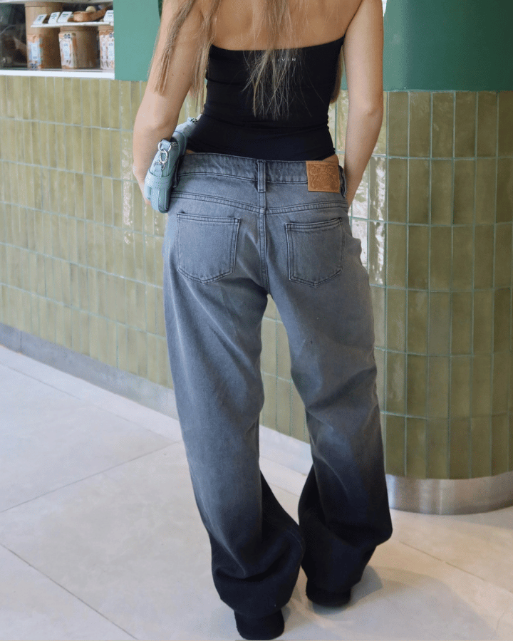 JEAN RELAXED FIT DEGRADE GRIS/NEGRO