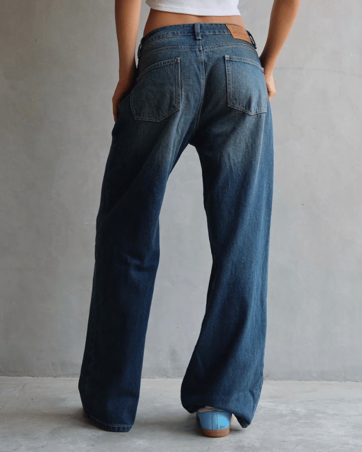 JEAN RELAXED FIT GREEN TINTED AZUL